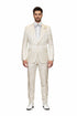 Men’s Champaign Ivory Jacquard Paisley Tuxedo Suit with Satin Shawl Lapel – Elegant Wedding and Prom Outfit By Rossiman