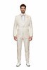 Men’s Champaign Ivory Jacquard Paisley Tuxedo Suit with Satin Shawl Lapel – Elegant Wedding and Prom Outfit By Rossiman