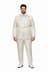 Men’s Champaign Ivory Jacquard Paisley Tuxedo Suit with Satin Shawl Lapel – Elegant Wedding and Prom Outfit By Rossiman
