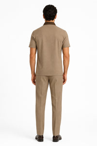Mens Houndstooth Walking Suit by Dreams by Zacchi – 2 Piece Lei sure Set in brown/tan-99