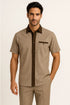 Mens Houndstooth Walking Suit by Dreams by Zacchi – 2 Piece Lei sure Set in brown/tan-99