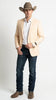 Men’s Light Tan Peachish Champaign Cowboy Blazer – Western Style Sport Coat Jacket for Country Wedding, Rodeo