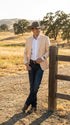 Men’s Light Tan Peachish Champaign Cowboy Blazer – Western Style Sport Coat Jacket for Country Wedding, Rodeo