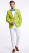 Men’s Lime Green Blazer – Bright Formal Sport Coat for Prom, Wedding and Statement Party Wear in Neon Light Green
