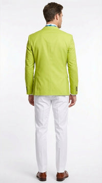 Men’s Lime Green Blazer – Bright Formal Sport Coat for Prom, Wedding and Statement Party Wear in Neon Light Green