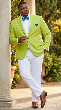Men’s Lime Green Blazer – Bright Formal Sport Coat for Prom, Wedding and Statement Party Wear in Neon Light Green