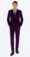 Tazzio Men’s Purple Velvet Tuxedo Style Suit – Peak Lapel Slim Fit 2-Piece Set