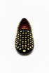 Men’s Studded Velvet Loafers – Designer Party and Prom Dress Shoes with Gold and Silver Spikes