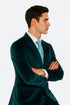 Tazzio Men’s Teal Velvet Suit – Skinny Fit 2-Piece Peak Lapel Formal Set