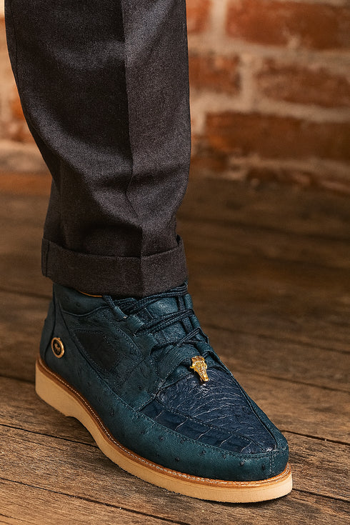 Men's Wild West Boots Caiman and Ostrich Skin Shoe 2ZA050214