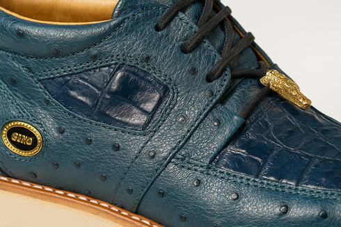 Men's Wild West Boots Caiman and Ostrich Skin Shoe 2ZA050214