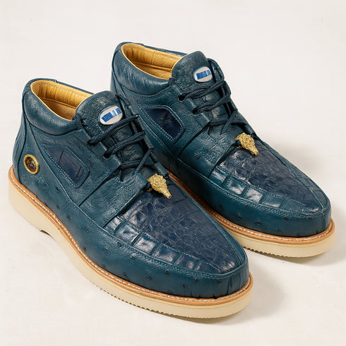 Men's Wild West Boots Caiman and Ostrich Skin Shoe 2ZA050214