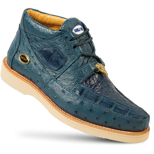 Men's Wild West Boots Caiman and Ostrich Skin Shoe 2ZA050214