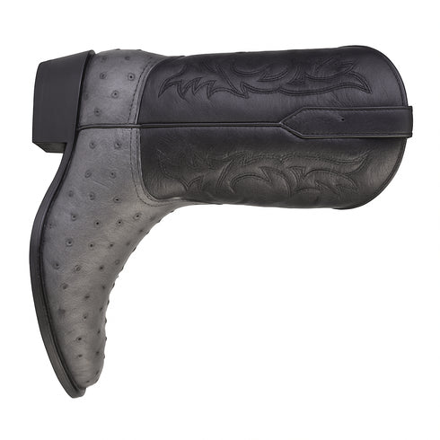 Los Altos Gray Genuine Ostrich Round Toe Boots