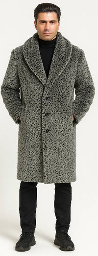 Pimp Coat - Gangster 1920s Look - Leopard Faux Fur Coat With Full Length - Vintage Coat