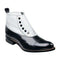 Men Stacy Adams Boot Madison Black White Spat Zipper 00026-111