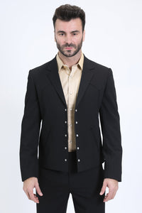 Men’s Western Black Formal Suit – Classic Tailored Cowboy Look