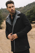 Men’s Black Faux Suede Western Overcoat – Longline Cowboy Style Jacket