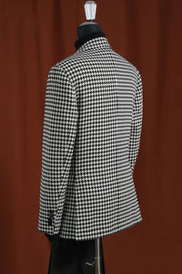 Men’s Houndstooth Wool Blazer | Black & White Modern Fit Sport Coat