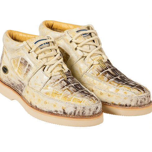 Men's Wild West Boots Caiman and Ostrich Skin Shoe 2ZA050249