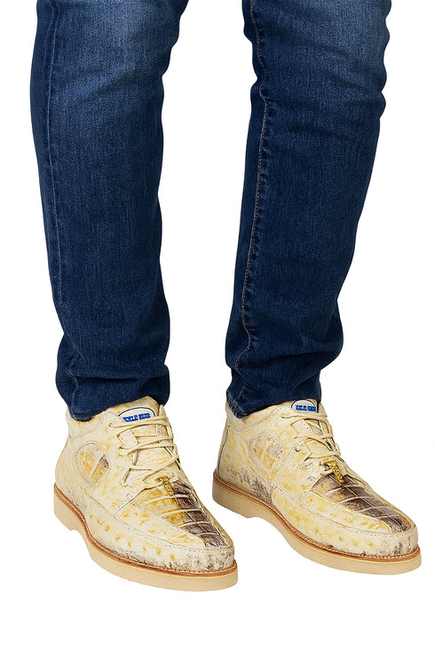 Men's Wild West Boots Caiman and Ostrich Skin Shoe 2ZA050249