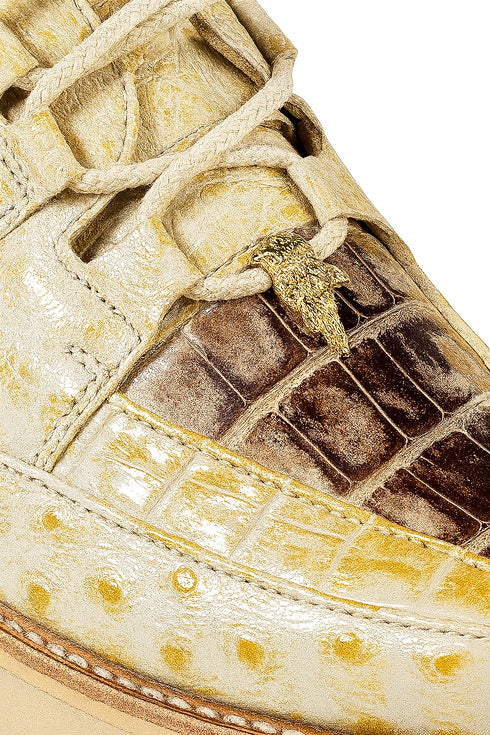 Men's Wild West Boots Caiman and Ostrich Skin Shoe 2ZA050249