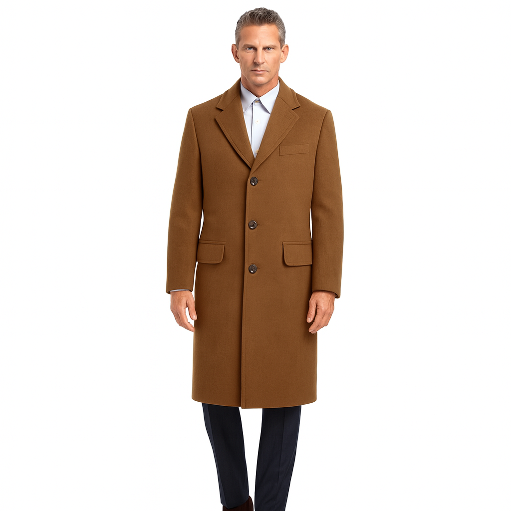 Copper Color Vicuna Vitali Light Brown Wool Long Overcoat – OvercoatUSA