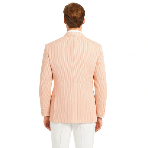 Striped seersucker Orange Blazer