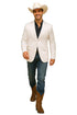 Western Blazer - Saco Para Hombre - Mens Double Button Western White Blazer