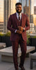 Harlem Nights Suits for Men - Mens 1920s Gangster Stripe Suit Burgundy Vest Wedding F-V2RS9