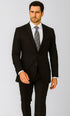 Mens 2 Button 100% Linen Suit with Elbow Patches Jacket in Black