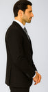 Mens 2 Button 100% Linen Suit with Elbow Patches Jacket in Black