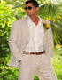 Men’s Natural Sand Linen Suit, Light Tan Summer Beach Wedding Suit