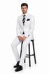 Mens 2 Button Classic Fit Basic Poplin Suit in White