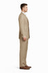 Mens 2 Button Classic Fit Pleated Pant Suit in Khaki