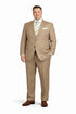 Mens 2 Button Classic Fit Pleated Pant Suit in Khaki