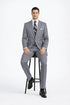 Mens 2 Button Classic Poplin Grey Suit
