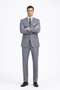 Mens 2 Button Classic Poplin Grey Suit