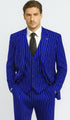 Mens 2 Button Gangster Pinstripe Pattern Suit in Black