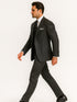 Mens 2 button Gangster Pinstripe Suit in Black & White