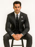 Mens 2 button Gangster Pinstripe Suit in Black & White