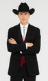 Mens 2 Button Western Cowboy Tuxedo in Black