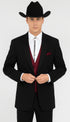 Mens 2 Button Western Cowboy Tuxedo in Black