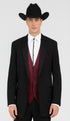 Mens 2 Button Western Cowboy Tuxedo in Black