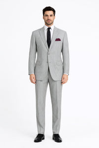 Men's 2pc Summer Seersucker Modern Fit Black Suit