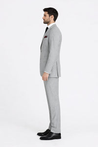 Men's 2pc Summer Seersucker Modern Fit Black Suit