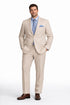 Men's 2PC Summer Seersucker Modern Fit Suit in Tan Pinstripe