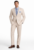 Men's 2PC Summer Seersucker Modern Fit Suit in Tan Pinstripe