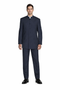 Mens 5 Button Mandarin Collar Suit in Navy Pinstripe