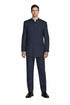 Mens 5 Button Mandarin Collar Suit in Navy Pinstripe